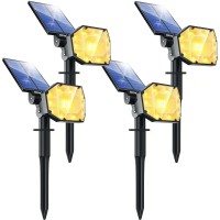 Biling 30 Leds Solar Spot Lights Outdoor, Adjustable Solar Lights For Outside, Ip67 Waterproof Solar Outdoor Lights For Garden Yard House Tree 4 Pack Warm White