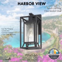 Minka Lavery 71260-66 Harbor View Outdoor Clear Seeded Glass Wall Sconce, 1-Light 60 Watts, 12