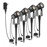 Sunthin Outdoor Landscape Lighting, 4 Pack Outdoor Spot Lights With Transformer For Yard, House, Lawn, Tree, Flags, Garden, Fence Use, Ip65 Waterproof