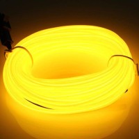 Jiguoor El Wire Battery Pack 164Ft 5M Bright Neon Light Strip 360 Illumination Neon Tube Rope Lights For Diy Festival Party