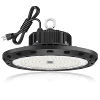 Beult 100W Ufo Led High Bay Light 15000Lm 5000K Ip65 Ul Approved 6 Cable With Us Plug Alternative To 400W Mhhps Widely Used Fo