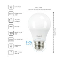 Linkind A19 Led Light Bulb, 60W Equivalent Light Bulbs, 9W 5000K Daylight, 840 Lumens Non-Dimmable Led Bulb, E26 Standard Base, Energy Efficient Ul Listed, 6-Pack