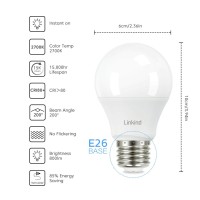 Linkind A19 Led Light Bulb, 60W Equivalent Light Bulbs, 9W 2700K Soft White, 800 Lumens Non-Dimmable Led Bulb, E26 Standard Base, Energy Efficient Ul Listed, 6-Pack