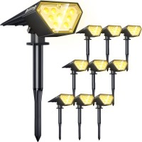 Biling Solar Spot Lights Outdoor, Bright 700 Lumen Solar Outdoor Lights Ip67 Waterproof Adjustable Solar Landscape Lights For Patio Pathway Yard Garden Driveway Pool - Warm White(10 Pack)