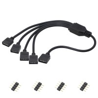 4 Pin 1 to 4 Flexible LED Connector Cable Splitter for LED strips and RGB Fans You can purchased this for extending your current ARGB controller to add two ARGB LED strips to the setup The splitter cable is very durable and long enough to be routed easily