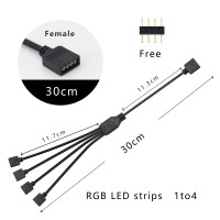 4 Pin 1 to 4 Flexible LED Connector Cable Splitter for LED strips and RGB Fans You can purchased this for extending your current ARGB controller to add two ARGB LED strips to the setup The splitter cable is very durable and long enough to be routed easily