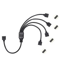 4 Pin 1 to 4 Flexible LED Connector Cable Splitter for LED strips and RGB Fans You can purchased this for extending your current ARGB controller to add two ARGB LED strips to the setup The splitter cable is very durable and long enough to be routed easily