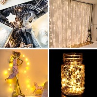 Jtl Qakta Led String Lights, Mini Battery Starry Fairy Lights, Battery Operated/Powered Copper Wire Lights For Bedroom Christmas Parties Wedding Decoration (Warm White),Battery Is Not Included