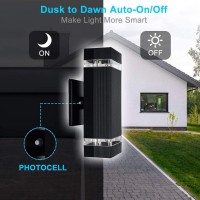 Roosykite Modern Led Outdoor Wall Lights Dusk To Dawn Outdoor Lighting Fixtures Wall Mount Etl Listed Aluminum Waterproof Fro