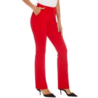 Ichosy Womens Ease Into Comfort Barely Bootcut Stretch Dress Pant Red29 14