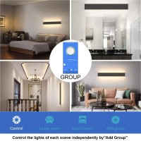 Aipsun 43.3In App & Remote Control Dimmable Modern Black Vanity Light Fixtures Color Temperature Adjustable Led Bathroom Light Fixture