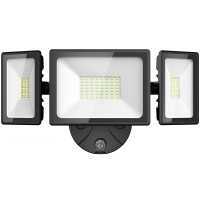 Onforu 70W Dusk To Dawn Outdoor Lighting, 6200Lm Exterior Flood Lights, Ip65 Waterproof Dusk To Dawn Security Lights, 3 Adjustable Heads Wall Light, Daylight White Floodlights For Garage Patio Yard