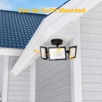 Onforu 70W Flood Lights Outdoor, 6200Lm Super Bright Outdoor Flood Light Fixture, Ip65 Waterproof Led Exterior Flood Lights With 3 Adjustable Heads, 6500K White Led Floodlight For Yard, Garage, Eave