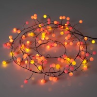 Qbis Premium Led Cluster Lights. Christmas Garland Fairy Lights. Red, Orange And Yellow. These Berry Cluster Lights Are Perfect As Halloween Lights (120 Led Plug In)