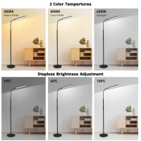 Dimunt Led Floor Lamp, Bright 15W Floor Lamps For Living Room With 1H Timer, Stepless Adjustable 3000K-6000K Colors & Brightness Standing Lamp With Remote & Touch Control Reading Floor Lamps