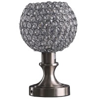 Benjara Acrylic Bead Globe Table Lamp With Metal Base, Silver