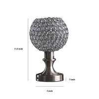 Benjara Acrylic Bead Globe Table Lamp With Metal Base, Silver