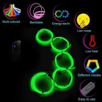 Maxlax El Wire Lime Green Noise Reduction Neon Wire Light 5 In 1 Meter Electroluminescent Wire For Halloween Decoration Chris