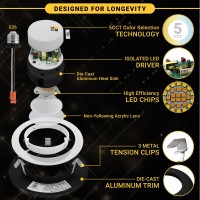 Nuwatt Black 4 Inch Gimbal Retrofit Led Recessed Lighting 5Cct Selectable 2700K3000K3500K4000K5000K High Brightness 750 Lm