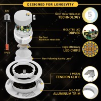 Nuwatt Retrofit 4 Inch Gimbal Led Recessed Light White Trim High Lumen 750Lm 10W 5Cct Selectable 2700K3000K3500K4000K500