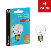 40W Incandescent Lava Lamp Replacement Light Bulb, S11 Shape, E17 Intermediate Base, 360 Lumens, Dimmable, 130V, (6 Pack)