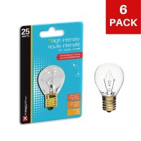 25W Incandescent Lava Lamp Replacement Light Bulb, S11, E17 Intermediate Base, 170 Lumens, Dimmable, 130V, (2 Pack)