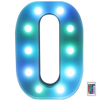 Foaky Colorful Led Letter Lights With Remote,Marquee Light Up Letters Sign For Night Light Wedding/Birthday Party Battery Powered Christmas Lamp Home Bar Decoration(O)