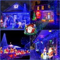 Jmexsuss 2 Pack Blue Solar Christmas Lights 100 Led 427Ft Solar Halloween Lights Outdoor 8 Modes Solar String Lights For Hall