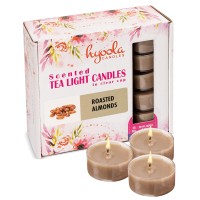 Hyoola Scented Tealight Candles Clear Cup Roasted Almonds Tealight Candles Scented 6 Hour Burn Time 15 Pack European M