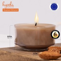 Hyoola Scented Tealight Candles Clear Cup Roasted Almonds Tealight Candles Scented 6 Hour Burn Time 15 Pack European M