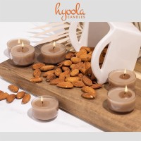 Hyoola Scented Tealight Candles Clear Cup Roasted Almonds Tealight Candles Scented 6 Hour Burn Time 15 Pack European M