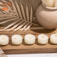 Hyoola Scented Tealight Candles Clear Cup Vanilla Tealight Candles Scented 6 Hour Burn Time 15 Pack European Made