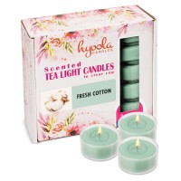 Hyoola Scented Tealight Candles Clear Cup Fresh Cotton Tealight Candles Scented 6 Hour Burn Time 15 Pack European Made