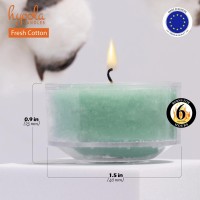 Hyoola Scented Tealight Candles Clear Cup Fresh Cotton Tealight Candles Scented 6 Hour Burn Time 15 Pack European Made