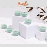 Hyoola Scented Tealight Candles Clear Cup Fresh Cotton Tealight Candles Scented 6 Hour Burn Time 15 Pack European Made