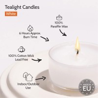 Hyoola Scented Tealight Candles Clear Cup White Tealight Candles Scented 6 Hour Burn Time 15 Pack European Made