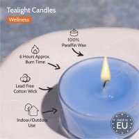 Hyoola Scented Tealight Candles Clear Cup Wellness Tealight Candles Scented 6 Hour Burn Time 15 Pack European Made