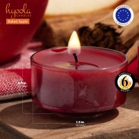 Hyoola Scented Tealight Candles Clear Cup Baked Apple Tealight Candles Scented 6 Hour Burn Time 15 Pack European Made