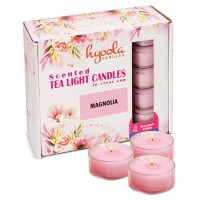 Hyoola Scented Tealight Candles Clear Cup Magnolia Tealight Candles Scented 6 Hour Burn Time 15 Pack European Made