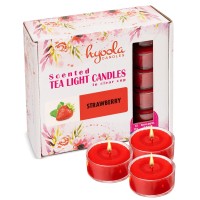 Hyoola Scented Tealight Candles Clear Cup Strawberry Tealight Candles Scented 6 Hour Burn Time 15 Pack European Made