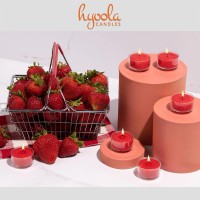 Hyoola Scented Tealight Candles Clear Cup Strawberry Tealight Candles Scented 6 Hour Burn Time 15 Pack European Made