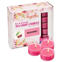 Hyoola Scented Tealight Candles Clear Cup Wildcherry Tealight Candles Scented 6 Hour Burn Time 15 Pack European Made