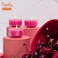 Hyoola Scented Tealight Candles Clear Cup Wildcherry Tealight Candles Scented 6 Hour Burn Time 15 Pack European Made