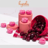 Hyoola Scented Tealight Candles Clear Cup Wildcherry Tealight Candles Scented 6 Hour Burn Time 15 Pack European Made