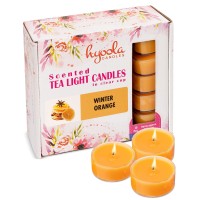 Hyoola Scented Tealight Candles Clear Cup Winter Orange Tealight Candles Scented 6 Hour Burn Time 15 Pack European Mad