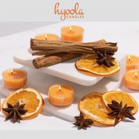 Hyoola Scented Tealight Candles Clear Cup Winter Orange Tealight Candles Scented 6 Hour Burn Time 15 Pack European Mad