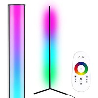 Tacahe Corner Floor Lamp - Rgb Color Changing Mood Light, Dimmable Led Modern Floor Lamp With Remote, 56