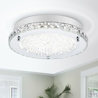 Crystal Chandeliers Led Ceiling Light Fixture Flush Mount Crystal Ceiling Light Kitchen Lights Ceiling 4000K Super Bright 1980Lm Glass Shape Modern Chandelier For Kitchen Bedroom Hallway Bathroom