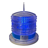 Steady-On Or Flashing 2Nm Ip67 Solar Led Marina Dock Barge Boat Safety Beacon Light - Blue Led