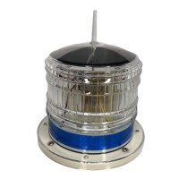 Steady-On Or Flashing 2Nm Ip67 Solar Led Marina Dock Barge Boat Safety Beacon Light - Blue Led